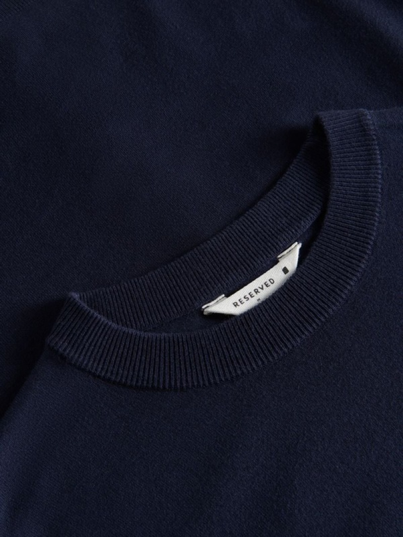 Reserved Viscose Rich Pullover Herren Navy | 7690-NTUPD