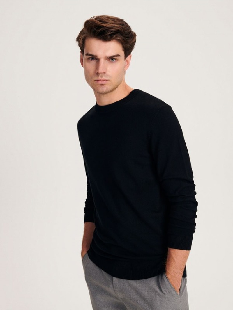 Reserved Viscose Rich Pullover Herren Schwarz | 8034-MRGVO