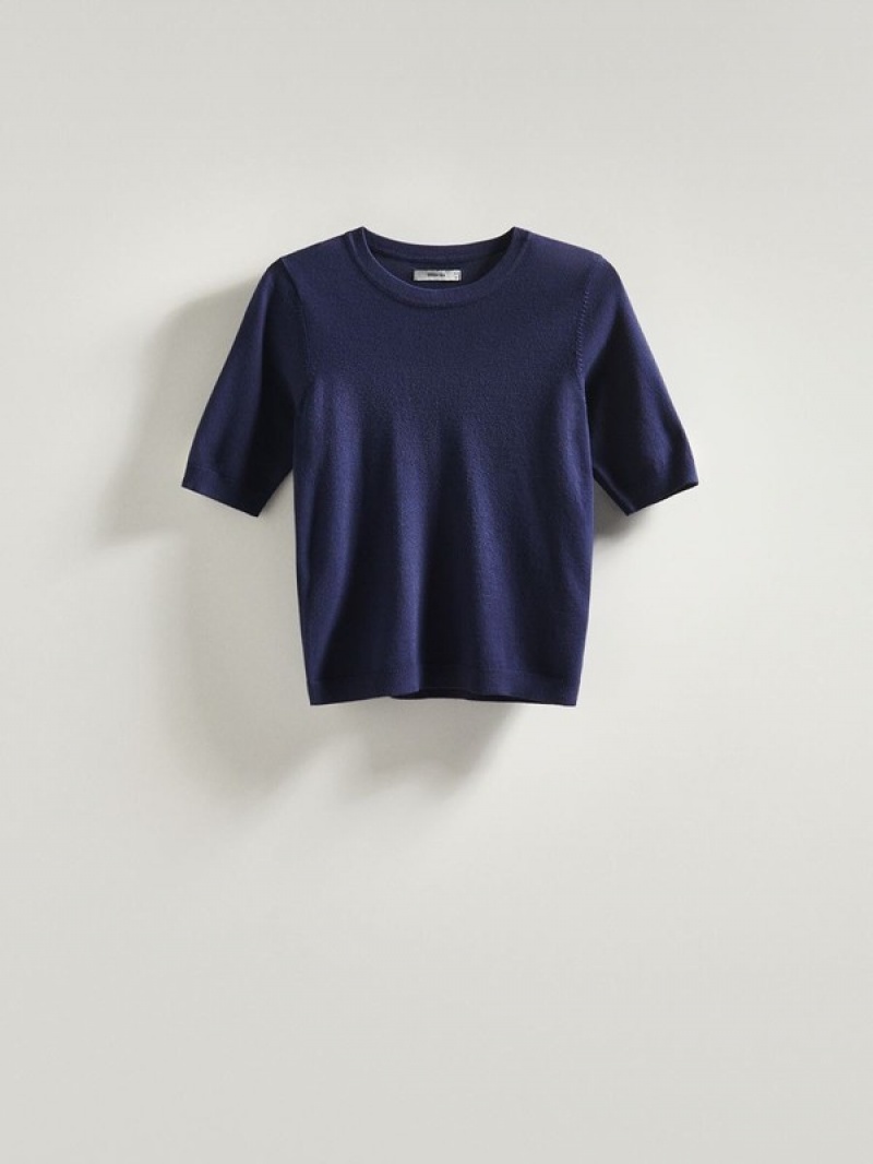 Reserved Viscose Rich Top Pullover Damen Navy | 1694-CVGJO