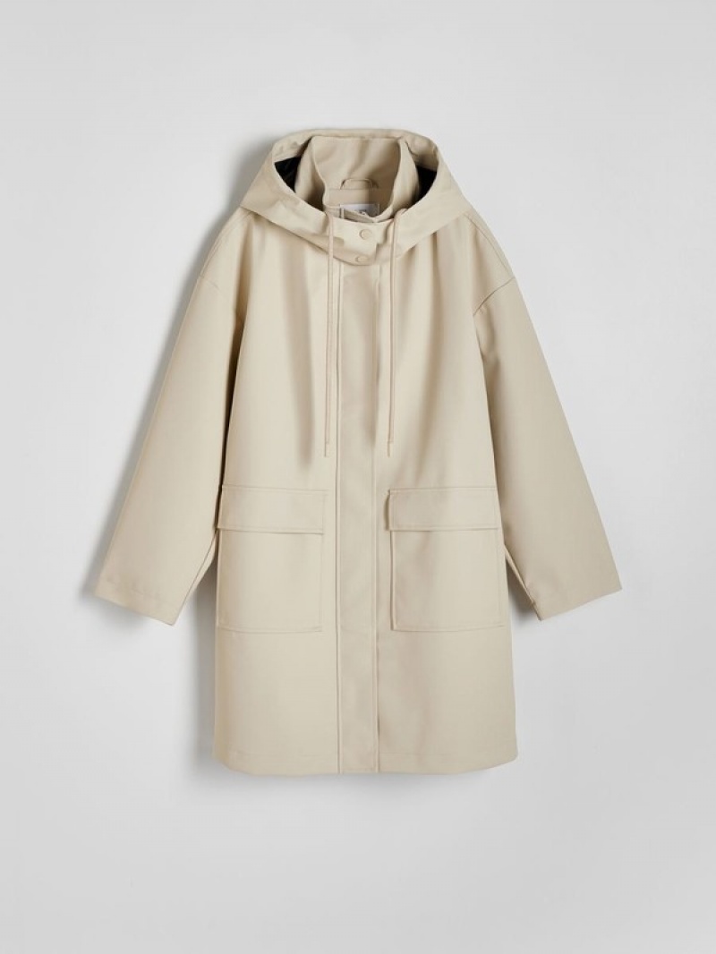 Reserved Wasserdichte Parka Jacken Damen Beige | 7108-OPKYR