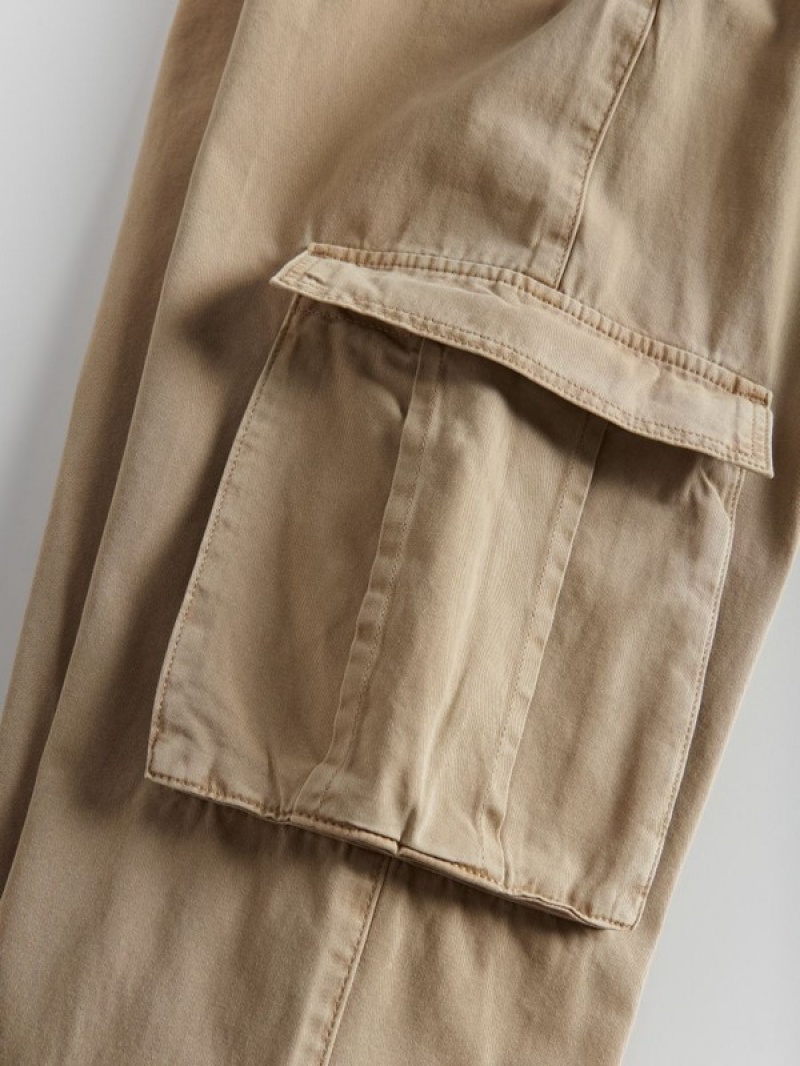 Reserved Weite Leg Hosen Damen Beige | 3105-TGVFN