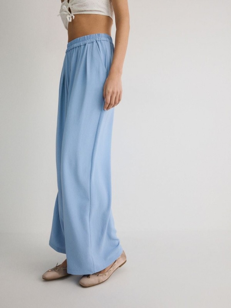 Reserved Weite Leg Hosen Damen Blau | 9518-AKDUC