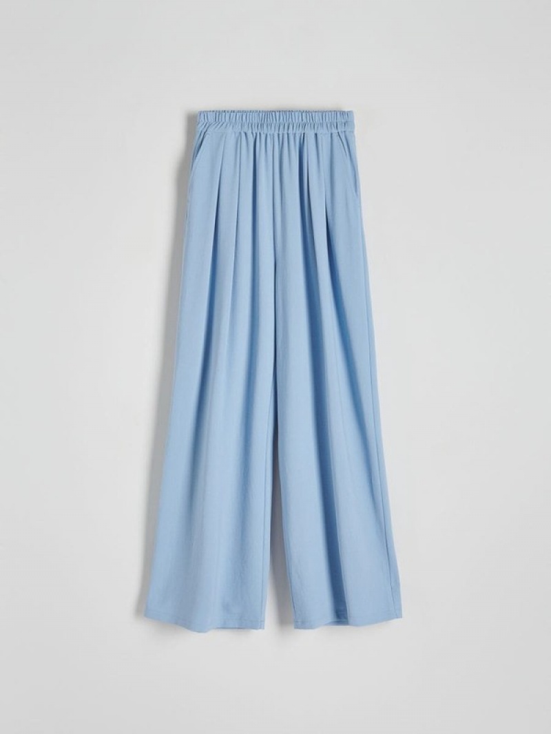 Reserved Weite Leg Hosen Damen Blau | 9518-AKDUC