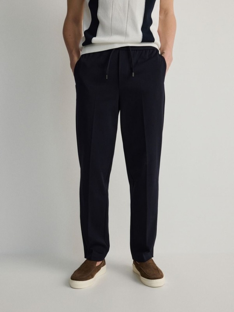 Reserved Weite Leg Hosen Herren Navy | 1237-JXCDB