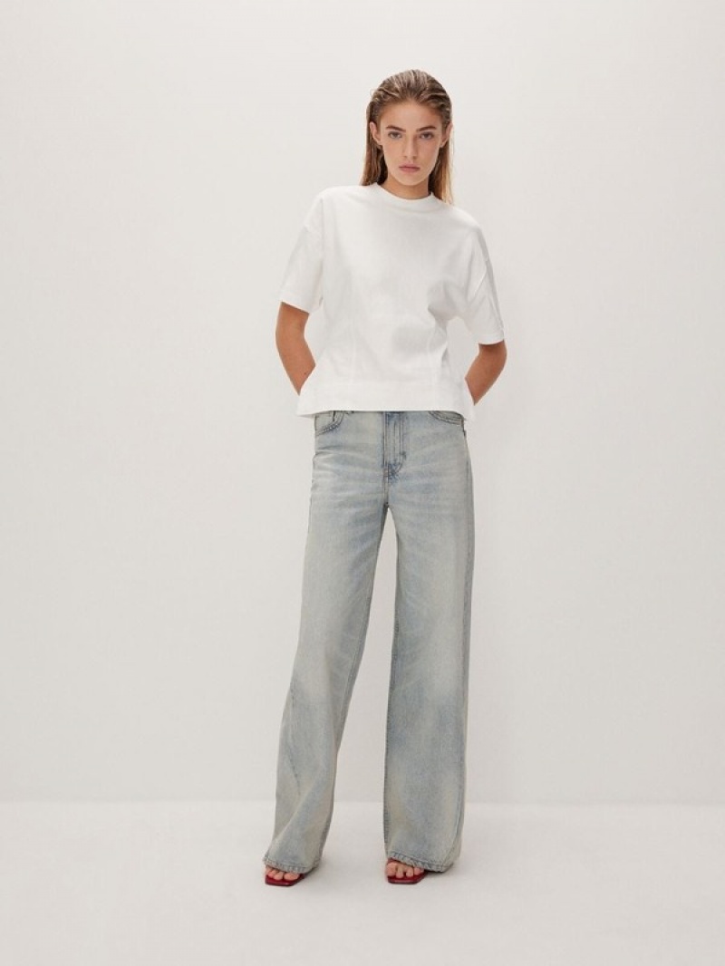 Reserved Weite Leg Jeans Damen Blau | 1798-THSYU