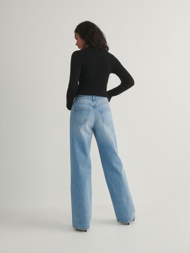 Reserved Weite Leg Jeans Damen Blau | 4692-UXVLA