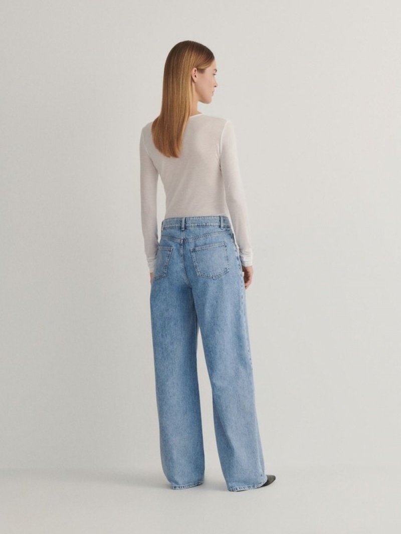 Reserved Weite Leg Jeans Damen Blau | 8032-XULGE