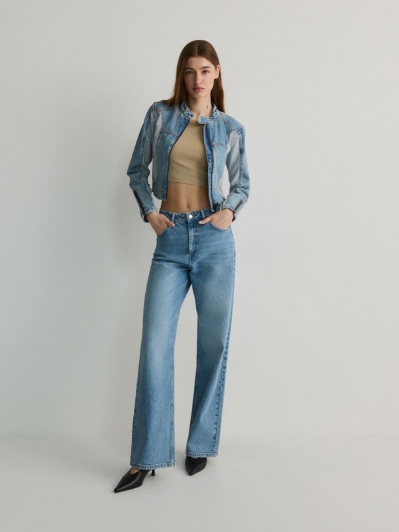 Reserved Weite Leg Jeans Damen Blau | 9315-WNLTO