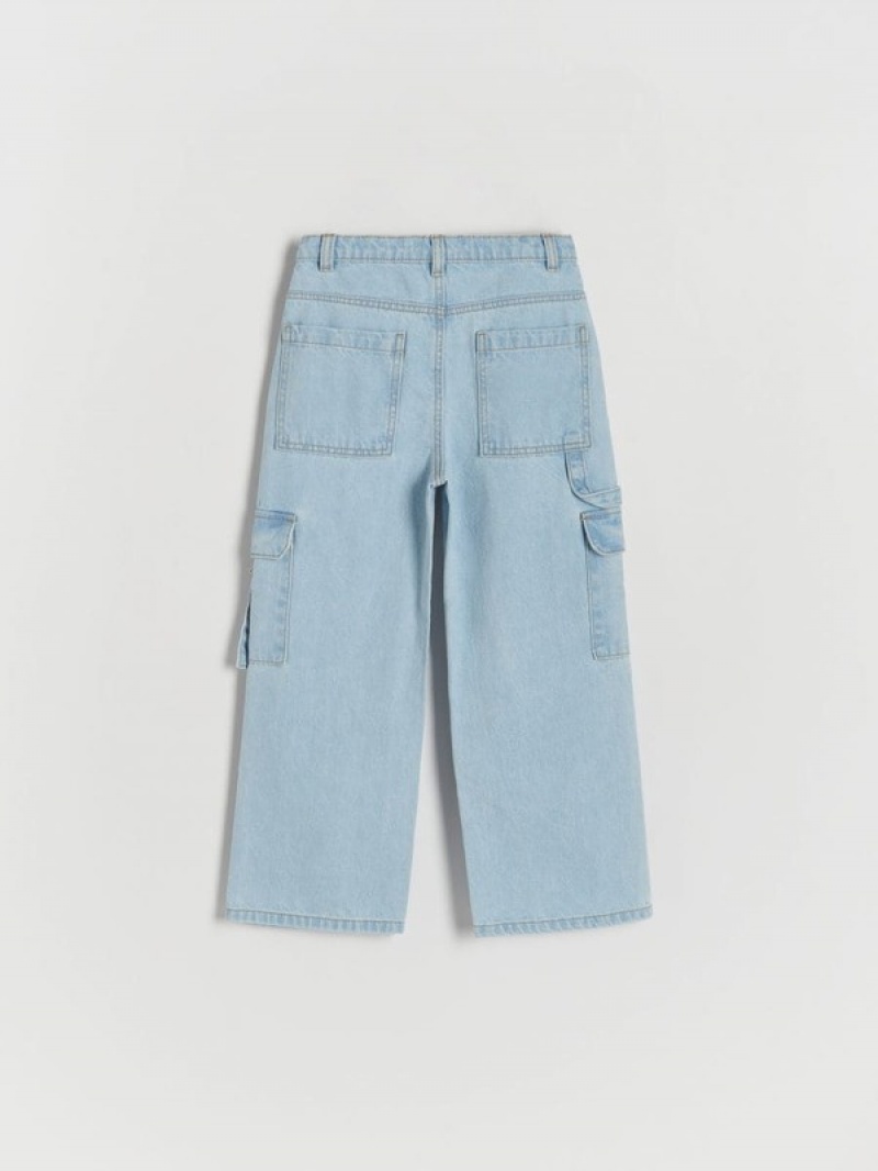 Reserved Weite Legcargo Pockets Jeans Mädchen Blau | 7956-BIZTV