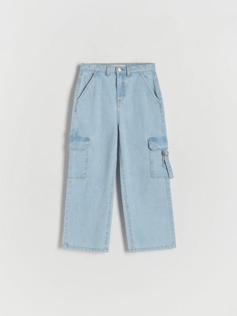 Reserved Weite Legcargo Pockets Jeans Mädchen Blau | 1526-XBUKV