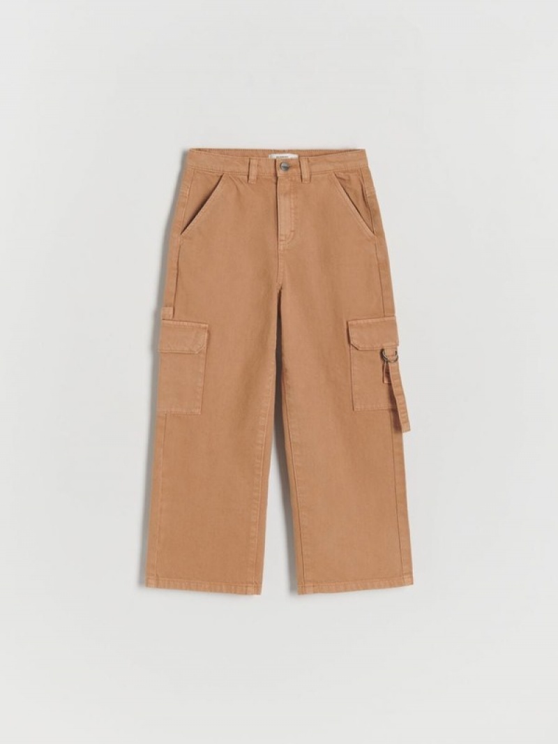 Reserved Weite Legcargo Pockets Jeans Mädchen Beige | 6750-SZTCR