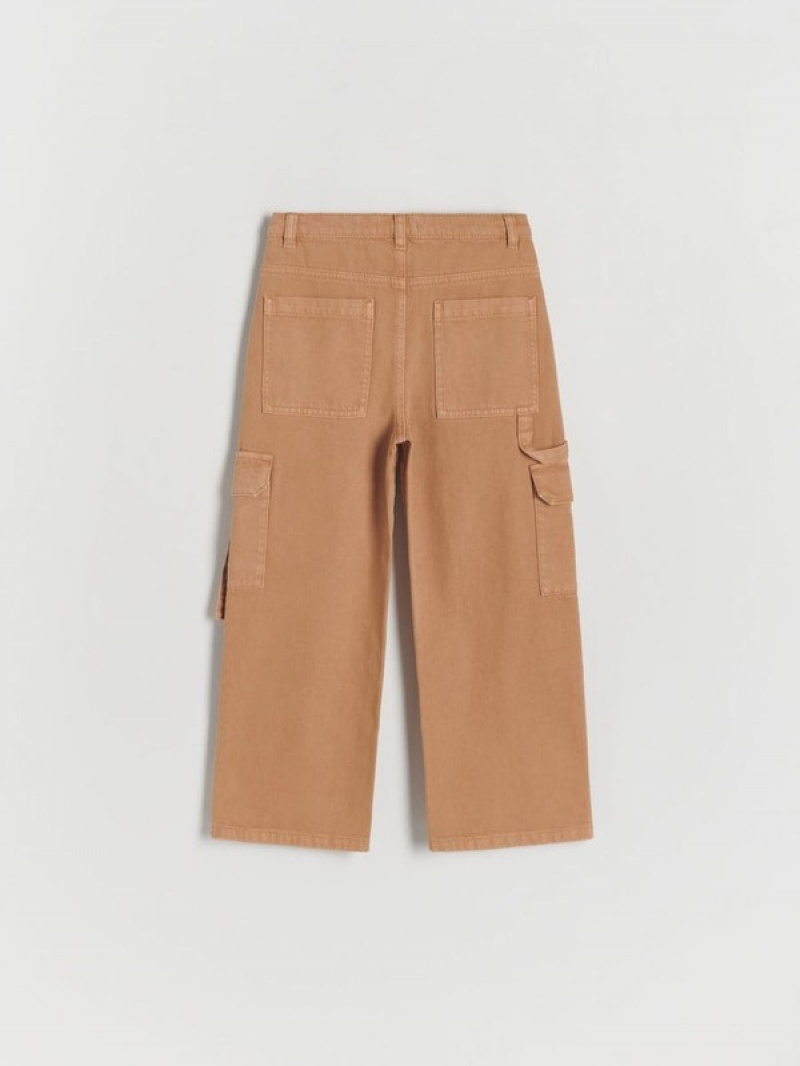 Reserved Weite Legcargo Pockets Jeans Mädchen Beige | 6750-SZTCR