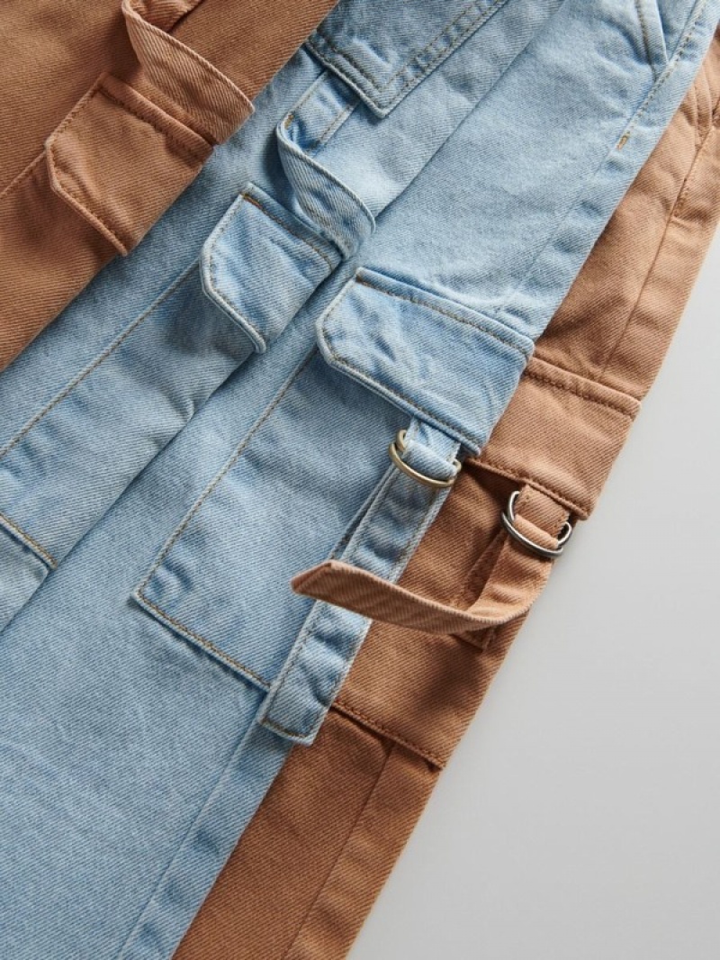 Reserved Weite Legcargo Pockets Jeans Mädchen Beige | 6750-SZTCR