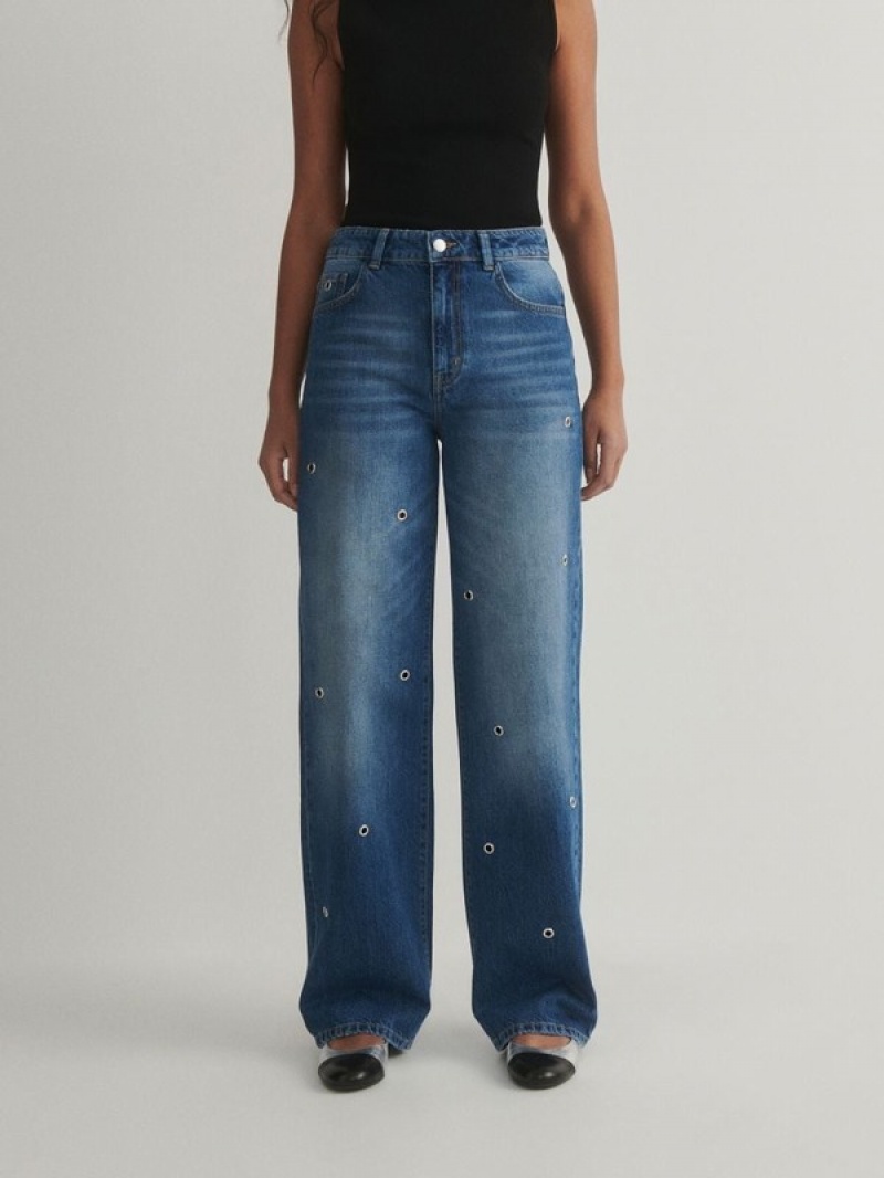 Reserved Weite Legeyelets Jeans Damen Blau | 2310-UJTBI