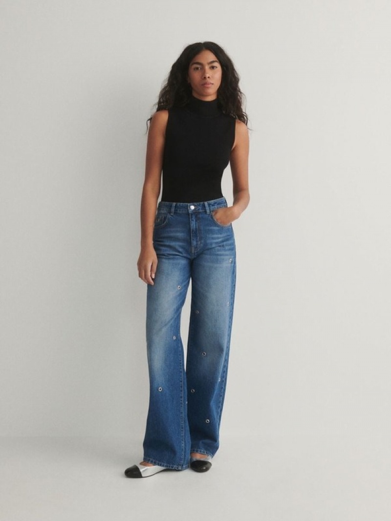 Reserved Weite Legeyelets Jeans Damen Blau | 2310-UJTBI