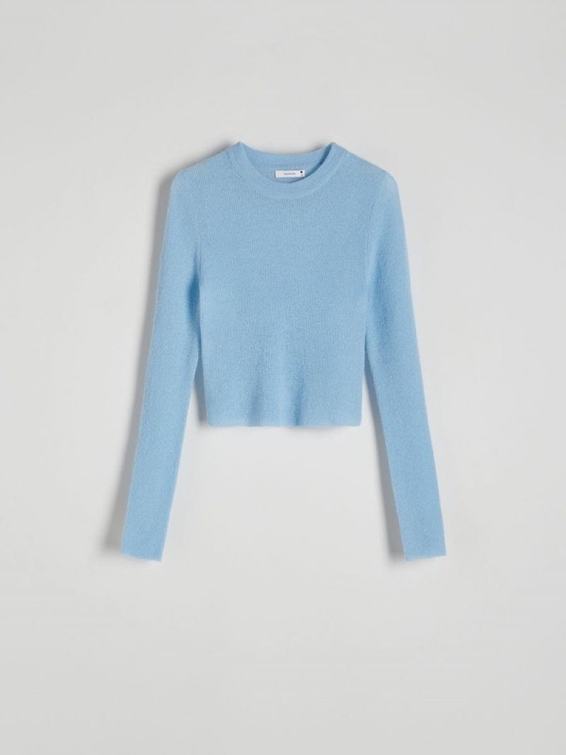 Reserved Wolle Blend Pullover Damen Blau | 1789-PFMIV