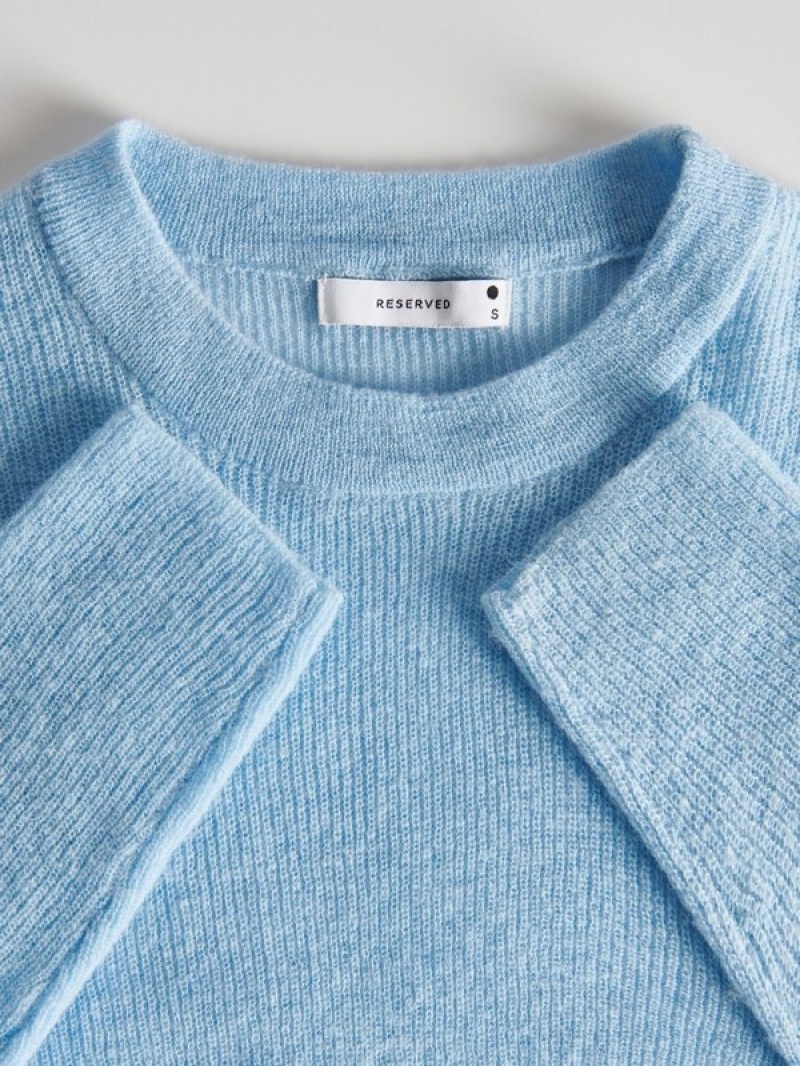 Reserved Wolle Blend Pullover Damen Blau | 1789-PFMIV