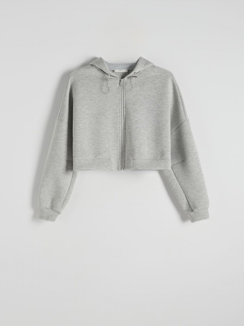 Reserved Zip Up Sweatshirts Damen Hellgrau | 0829-CVZJW